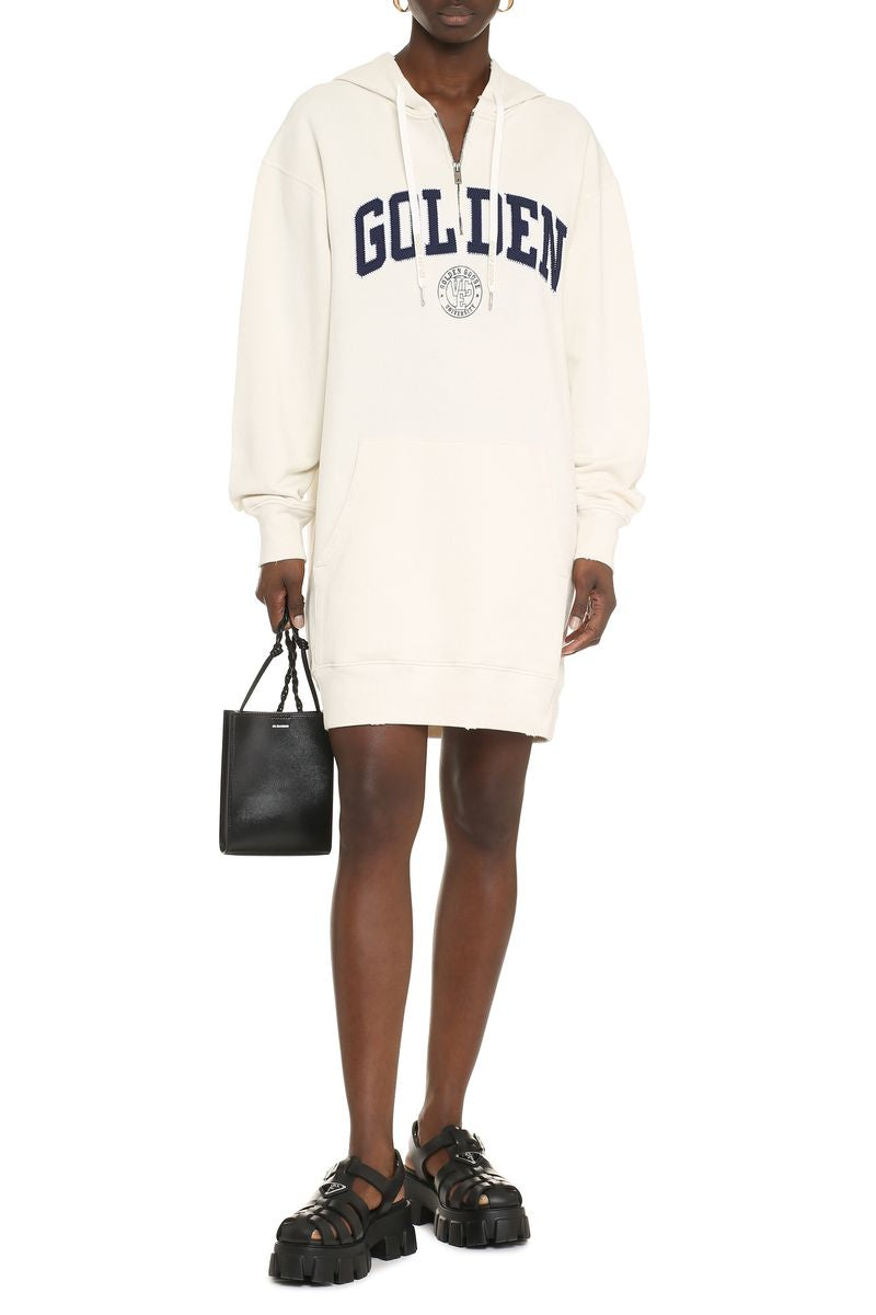 Golden Goose Journey W`S Sweatshirt Hoodie Dress W/Zip Golden Patch Clothing