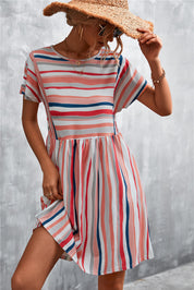 Striped Round Neck Dress