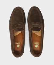 Alden Dark Brown Suede Penny Loafer