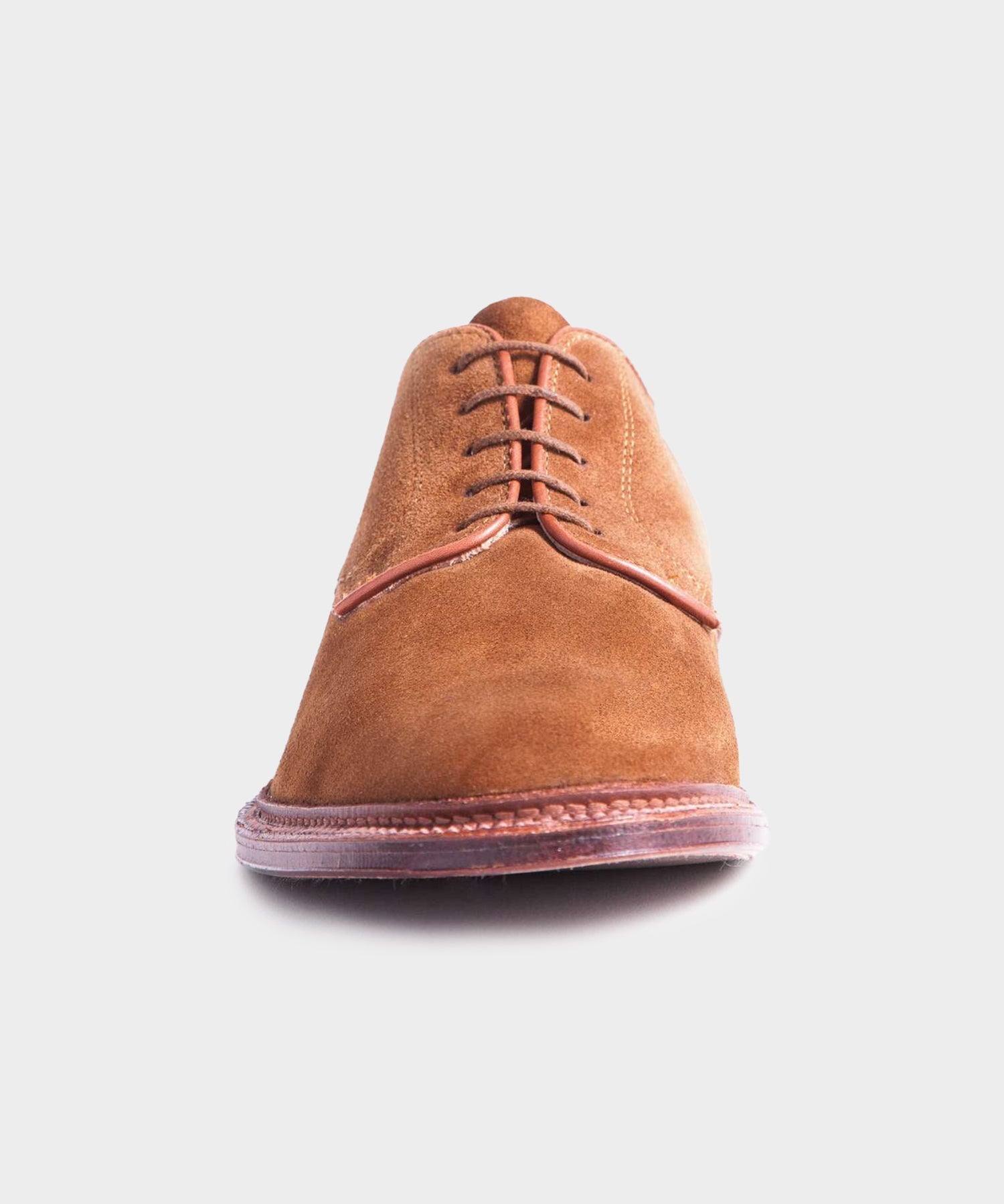 Alden Unlined Suede Plain Toe Blucher In Snuff