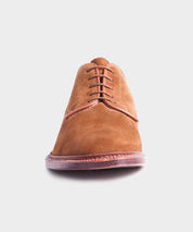 Alden Unlined Suede Plain Toe Blucher In Snuff