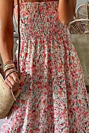 Smocked Floral Spaghetti Strap Dress