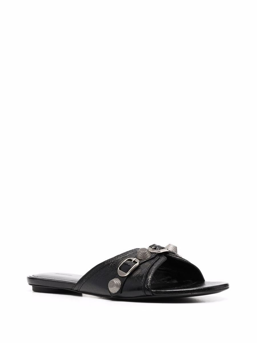 Balenciaga Le Cagole Leather Flat Sandals