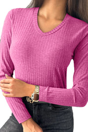 V-Neck Long Sleeve T-Shirt