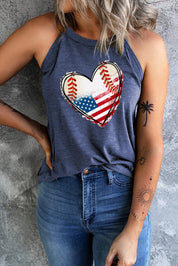 US Flag Heart Graphic Tank