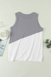 Contrast Round Neck Tank Top