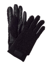 UGG Knit Cuff Sherpa & Leather Gloves