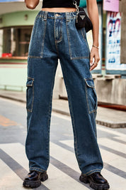 Baeful Long Straight Leg Jeans with Pockets