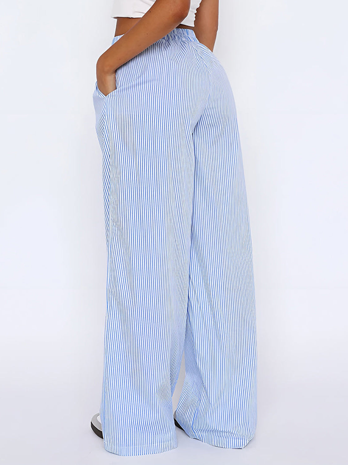 Elastic Waist Wide Leg Pants