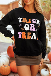 Letter Graphic Round Neck Long Sleeve Sweatshirt