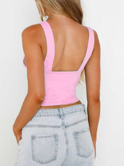 Wide Strap V-Neck Tank