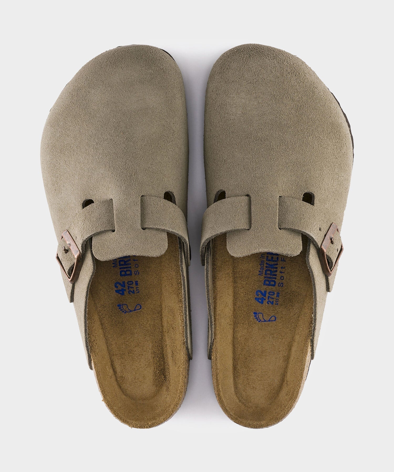 Birkenstock Boston in Taupe Suede