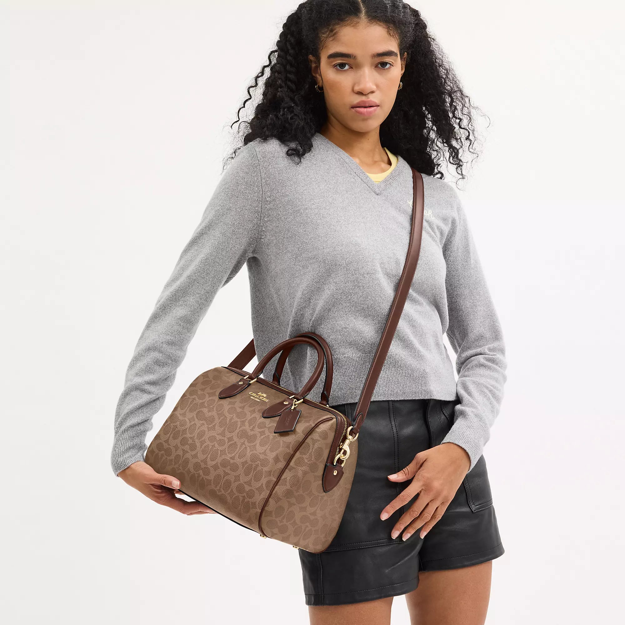 Coach Outlet Rowan Large Satchel Bag In Signature Canvas