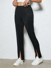 IZURIA Front Slit Elastic Waist Pants