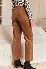 Decorative Button Straight Leg Pants