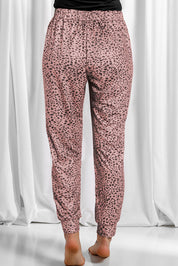 Full Size Leopard Drawstring Pocketed Pants