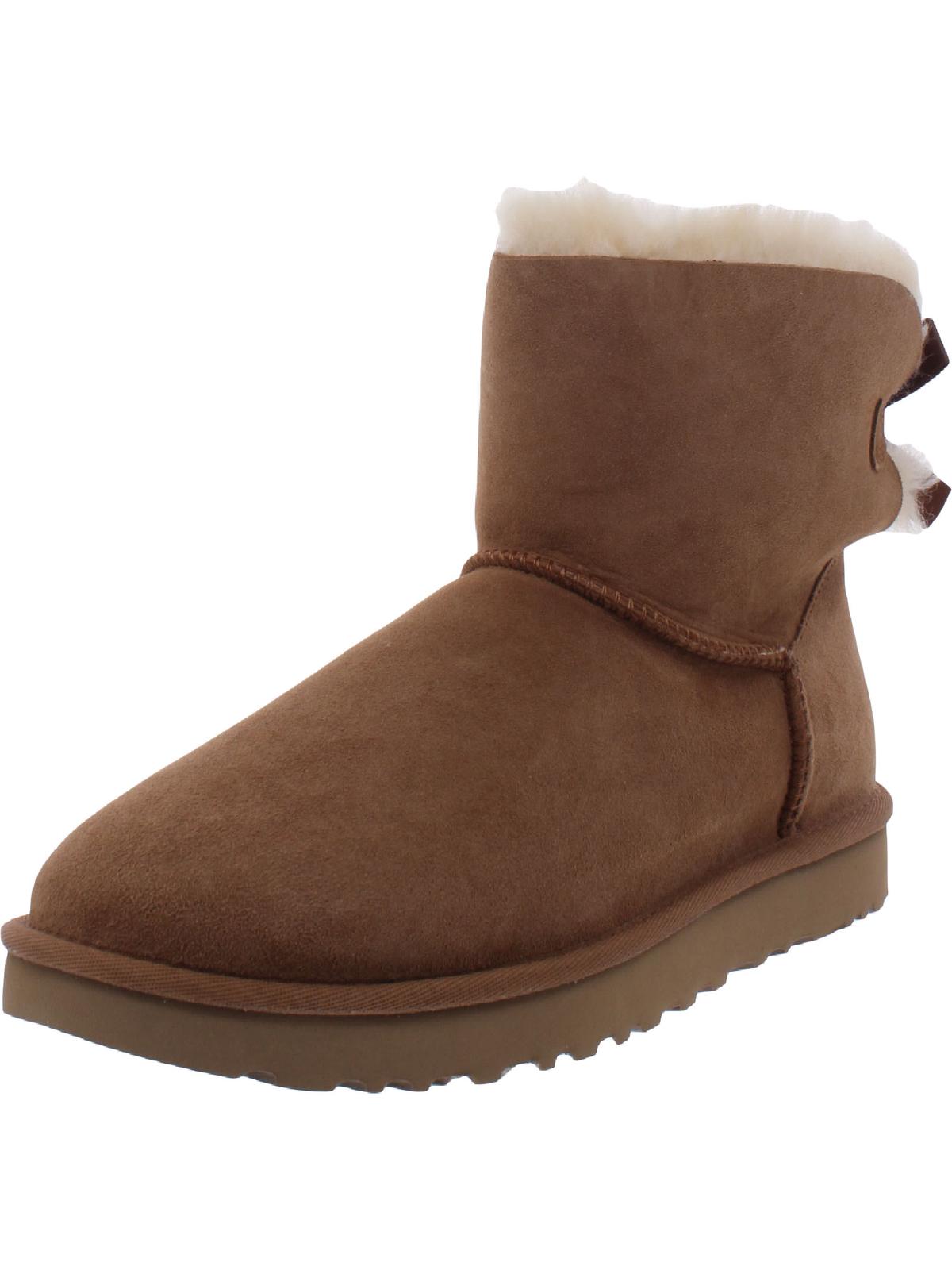 Mini Bailey Bow II Womens Suede Shearling Winter Boots