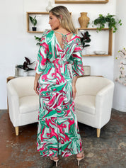 Double Take Full Size Half Sleeve Wide Leg Jumpsuit