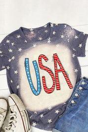 USA Round Neck Short Sleeve T-Shirt