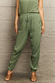 Perfee Tie Waist Long Pants with Pocket