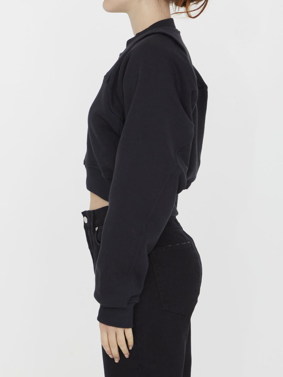 Off Logo Crop Sweatshirt