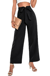 Perfee Belted High-Rise Wide Leg Pants