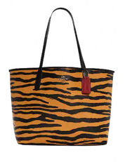 Coach City Tote With Tiger Print