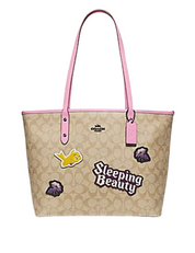 Coach Disney X City Zip Tote In Signature Canvas With Sleeping Beauty