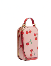 Coach Eva Phone Crossbody With Heart Cherry Print