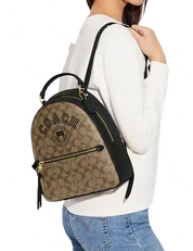 Coach Jordyn Backpack In Signature Canvas With Varsity Motif