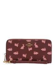 Coach Lunar New Year Long Zip Around Wallet With Rabbit Print