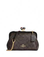 Coach Nora Kisslock Crossbody In Signature Canvas With Glitter