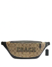 Coach Warren Belt Bag In Signature Canvas With Varsity Motif