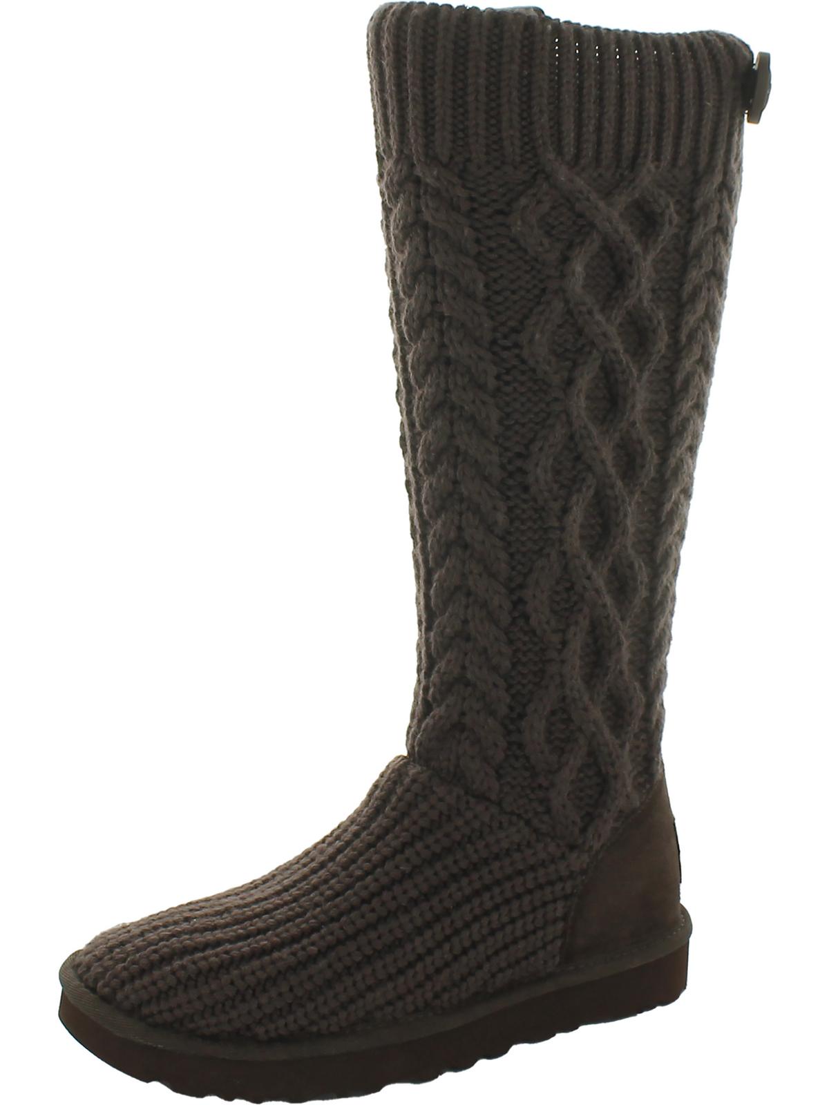 Cardi Womens Cable Knit Comfort Knee-High Boots