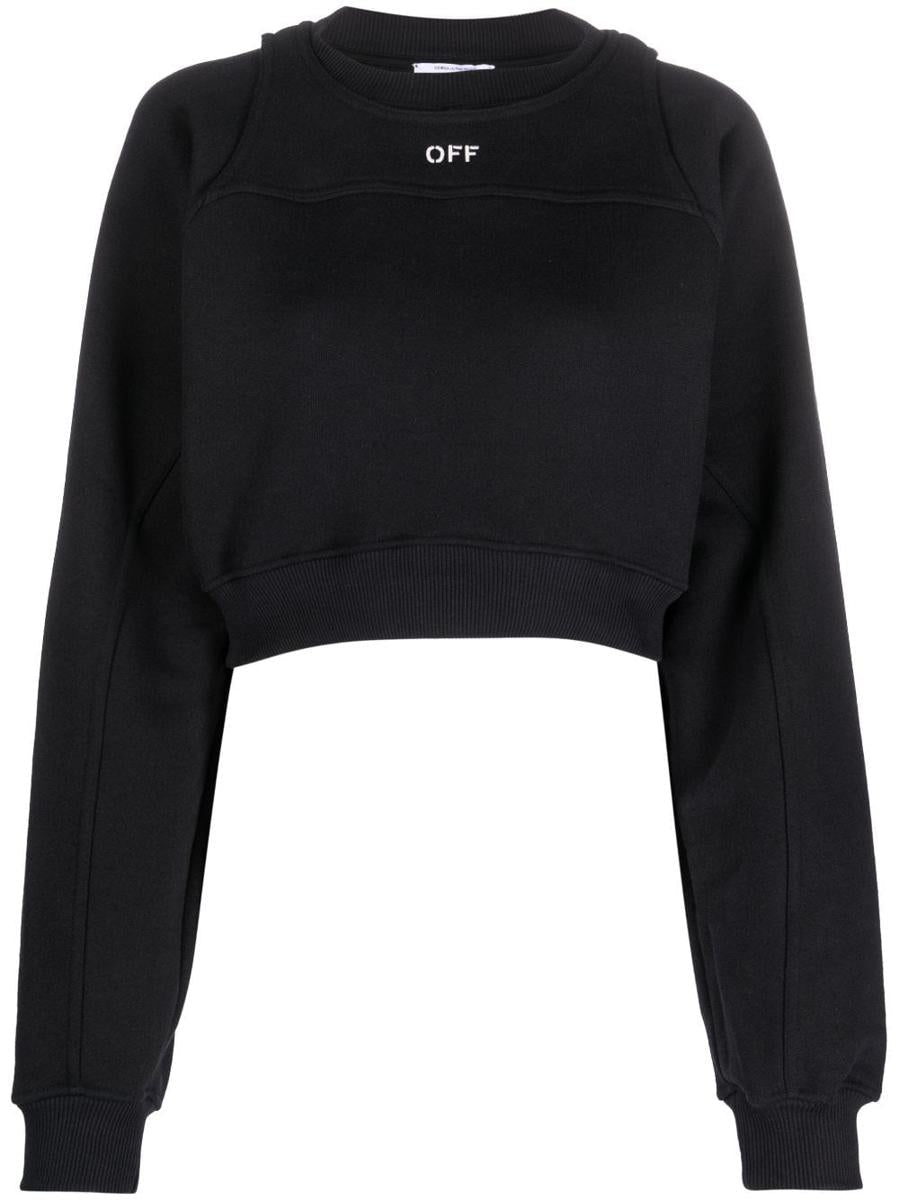 Off-White Logo Cropped Cotton Sweatshirt