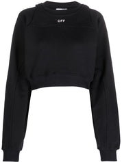 Off-White Logo Cropped Cotton Sweatshirt