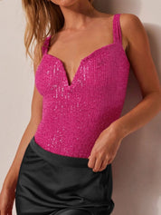 Sequin Wide Strap Bodysuit