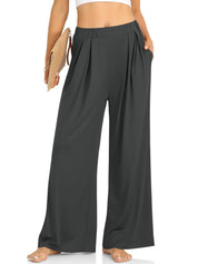 Elastic Waist Wide Leg Pants