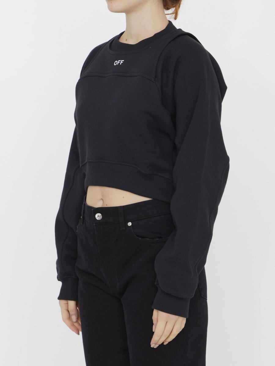 Off Logo Crop Sweatshirt