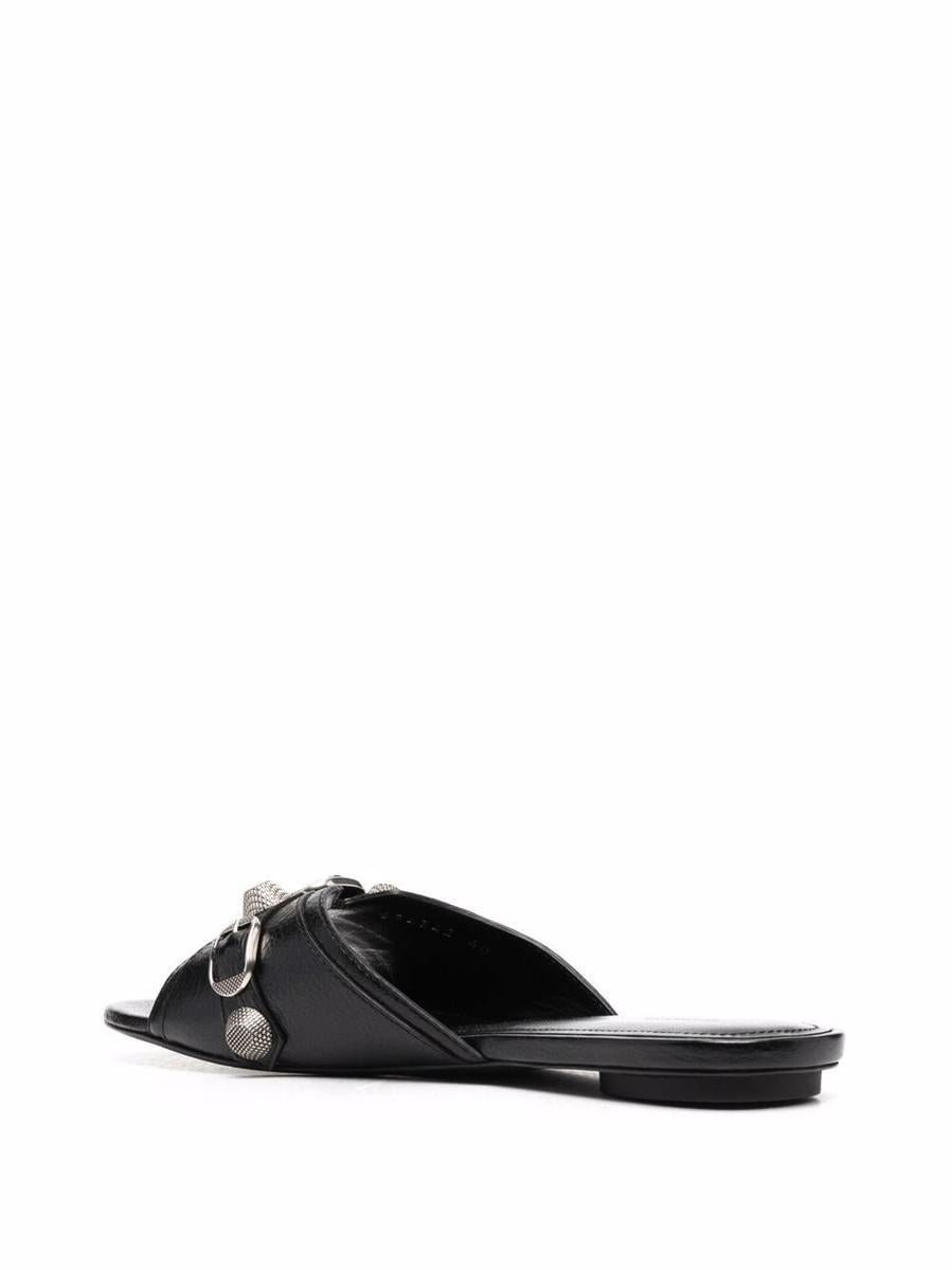 Balenciaga Le Cagole Leather Flat Sandals