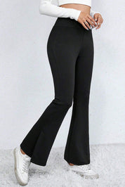 Slit High Waist Bootcut Pants