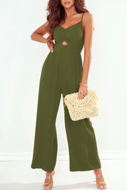 Smocked Spaghetti Strap Wide Leg Jumpsuit