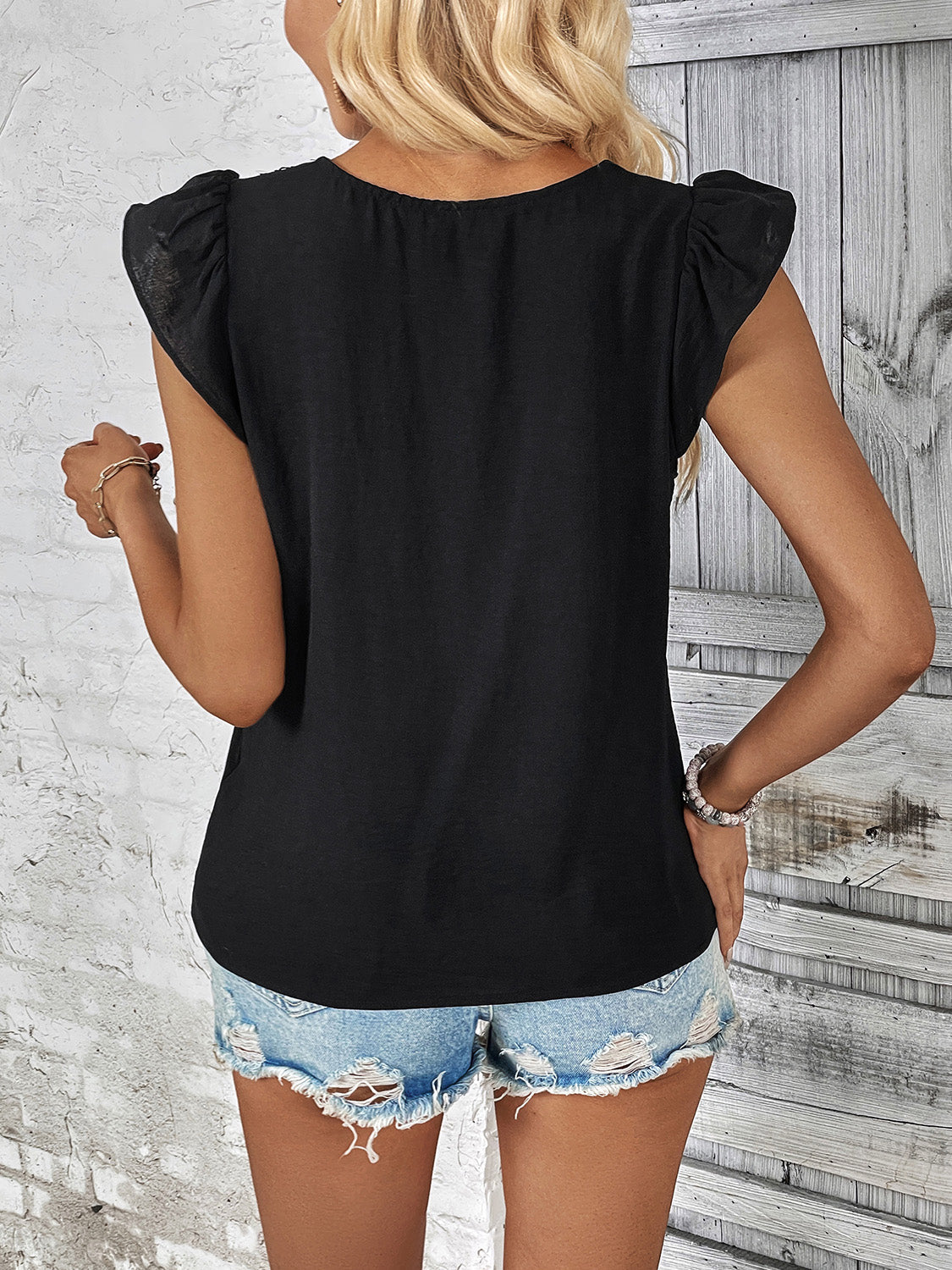 Perfee Ruffled V-Neck Tank