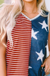 Star and Stripe V-Neck Tank