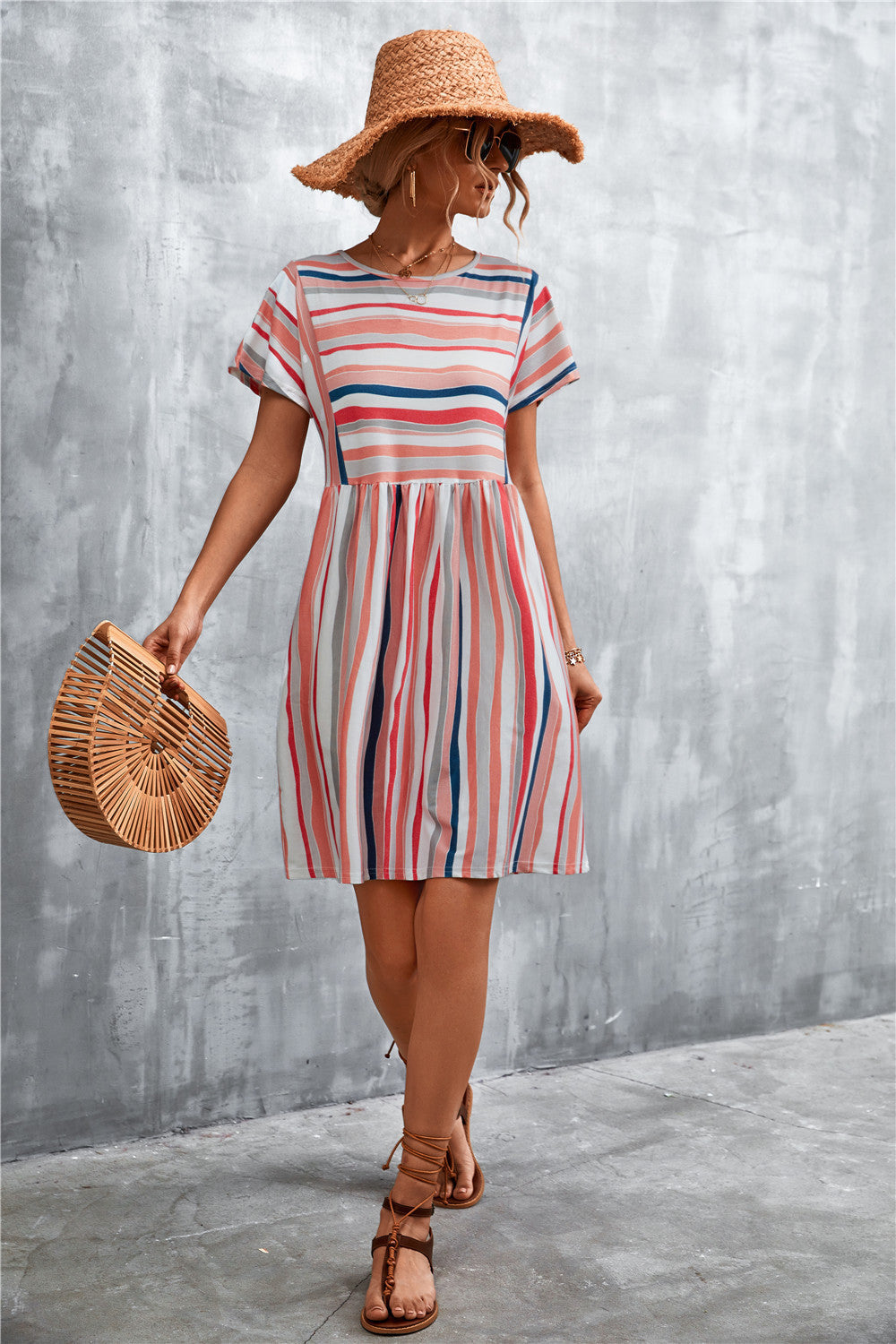 Striped Round Neck Dress