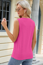 Eyelet Crisscross V-Neck Tank