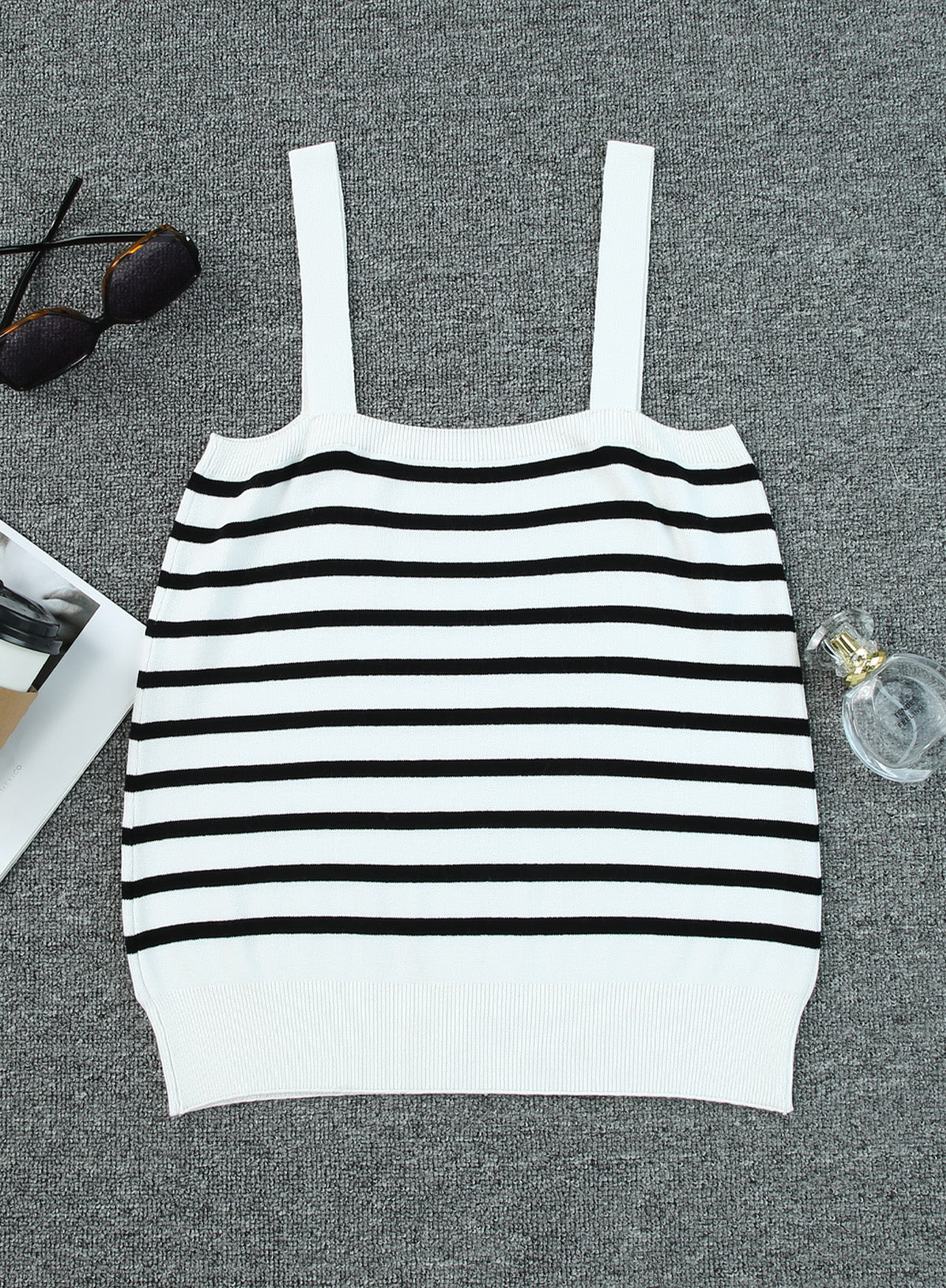 Striped Straight Neck Cami