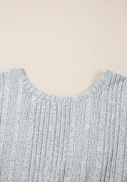 Crossover Backless Long Sleeve Knit Top