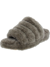 Fluff Yeah Womens Shearling Slingback Slide Slippers