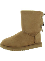 Bailey Bow II Womens Suede Shearling Winter Boots